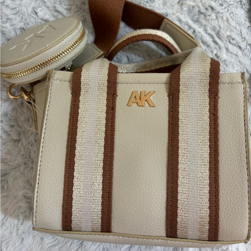 Anne Klein Small Leather Crossbody Convertible Handbag